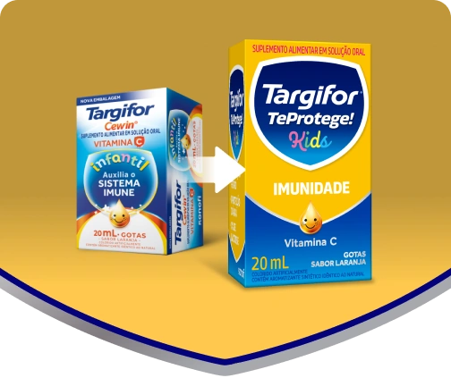 Embalagem do suplemento Targifor TeProtege! Kids (Gotas)