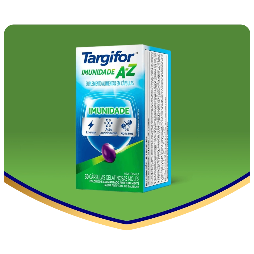 Embalagem do suplemento Targifor Imunidade A-Z