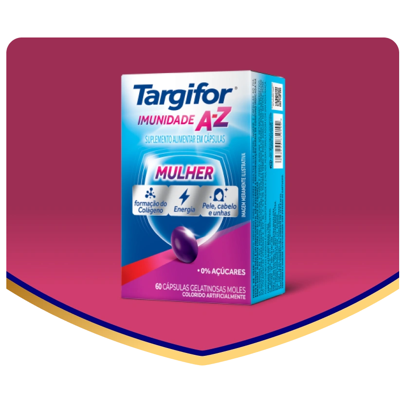 Embalagem do suplemento Targifor Imunidade A-Z Mulher