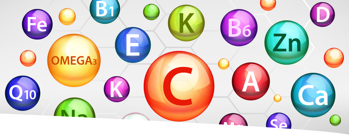 Representação gráfica e meramente ilustrativa de vitaminas e outros nutrientes