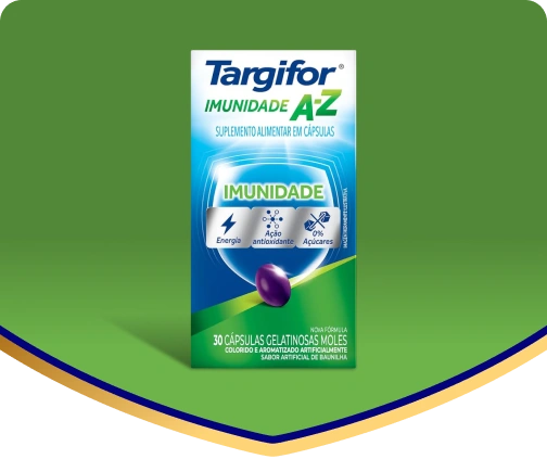 Embalagem do suplemento Targifor Imunidade A-Z